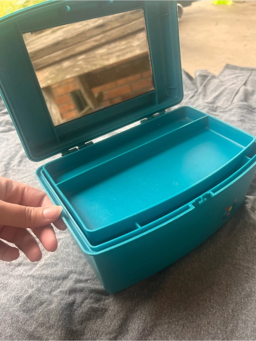 Turquoise Lunchbox with Colorful Logo